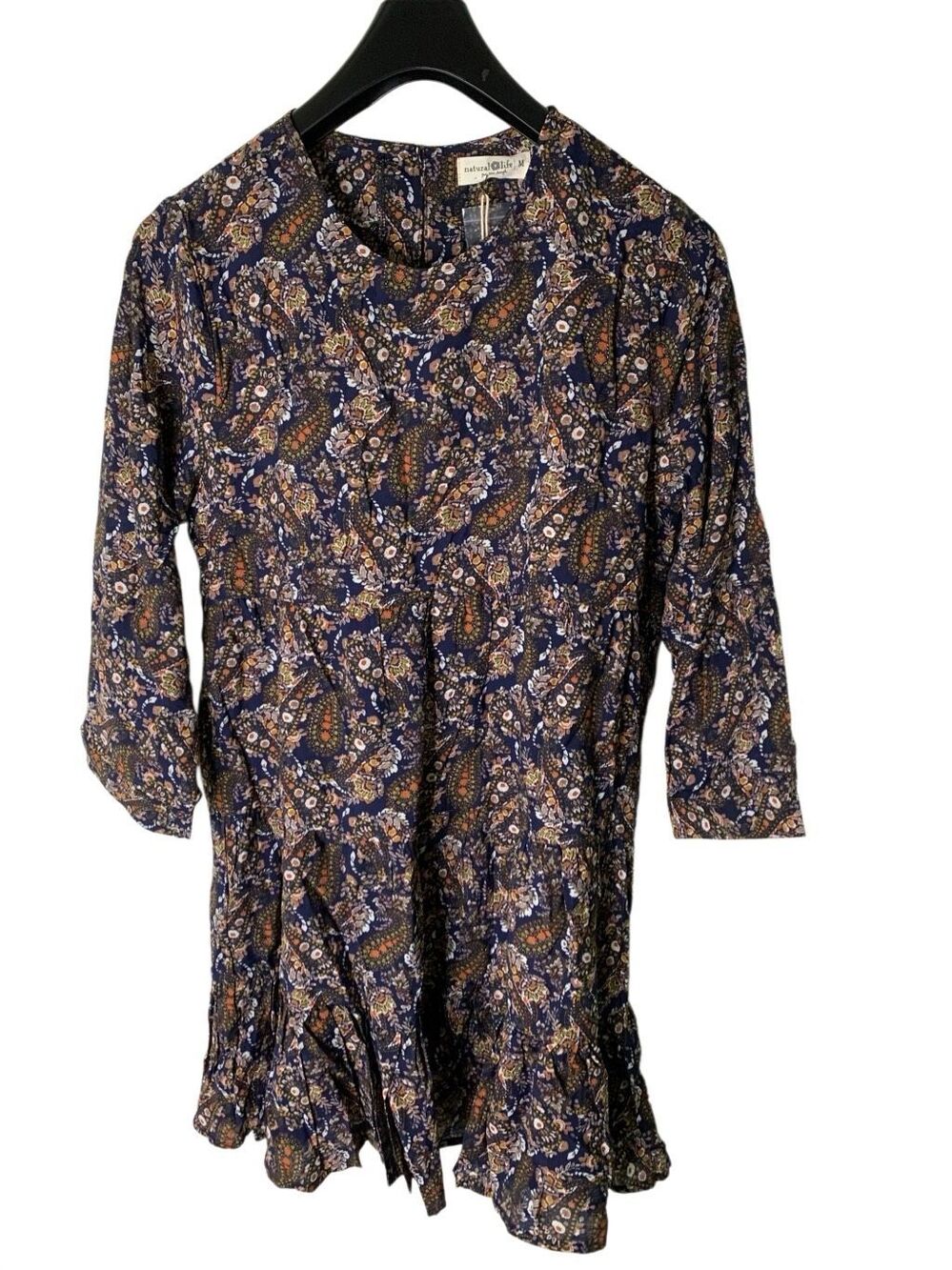 Natural Life paisley floral mini derss bohemian print boho size medium NEW